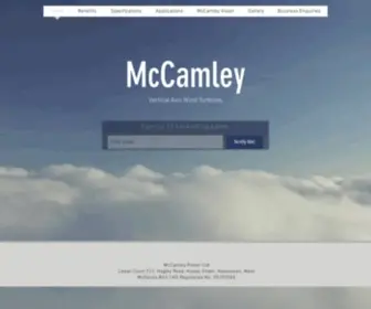 Mccamleypower.com(Vertical Axis Wind Turbines) Screenshot