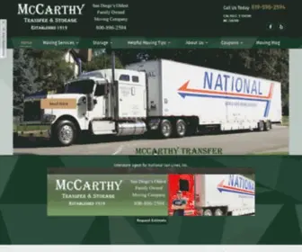 Mccarthytransfer.com(Full-Service Moving in San Diego, CA) Screenshot