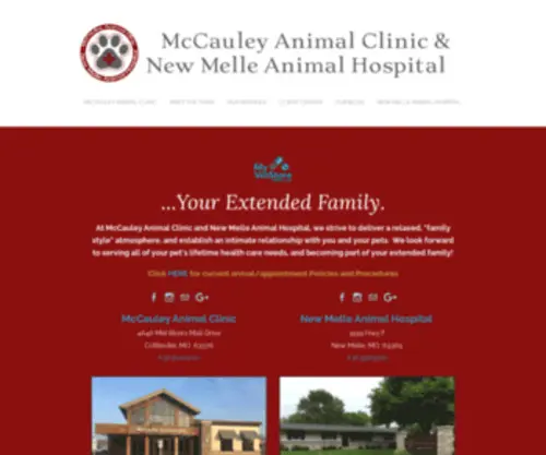 Mccauleyanimalclinic.com(McCauley Animal Clinic & New Melle Animal Hospital) Screenshot