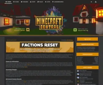 Mccentral.org(Minecraft Central) Screenshot