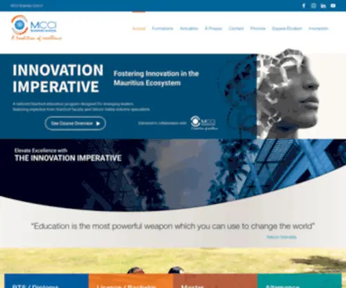 Mccibusinessschool.org(THE MAURITIUS CHAMBER OF COMMERCE AND INDUSTRY) Screenshot