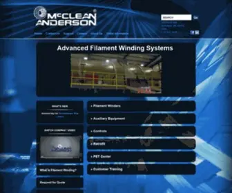 MCcleananderson.com(Advanced Filament Winding Systems) Screenshot