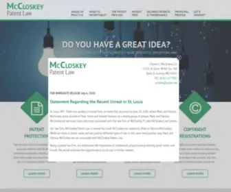 MCcloskeypatentlaw.com(McCloskey Patent Law) Screenshot