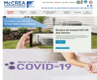 MCcreaway.com(Heating & AC Company In MD) Screenshot