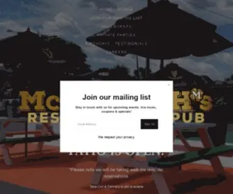 MCDonaghs.com(McDonaghs Pub) Screenshot