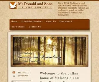 MCDonaldandsonsfuneralhome.com(Mississippi Funeral Home) Screenshot