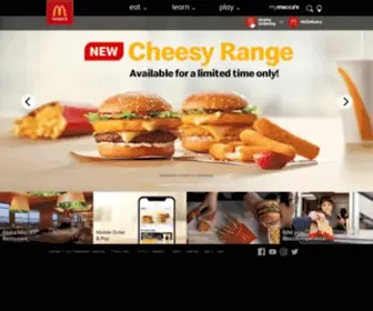 MCDonalds.com.au(The official website of Macca's® Australia. Whether you want the details of what's in your Big Mac®) Screenshot