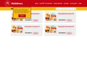 MCDoparty.com.ph(McDonald's Delivery) Screenshot