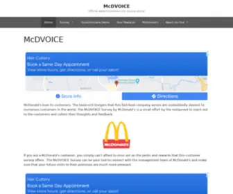 MCDvoice.org(Official www.mcdvoice.com survey portal) Screenshot