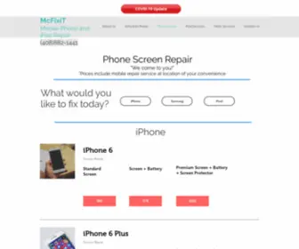 Mcfixitrepair.com(Screen Repair) Screenshot