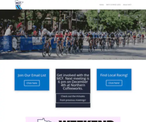 MCF.net(Minnesota Cycling Federation) Screenshot