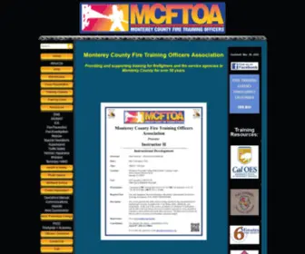 MCftoa.org(Monterey County Fire Training Officers Association) Screenshot