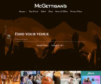 Mcgettigans.com(The Modern Irish Bar Experience) Screenshot