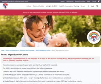 Mcgillivf.com(MUHC Reproductive Centre) Screenshot