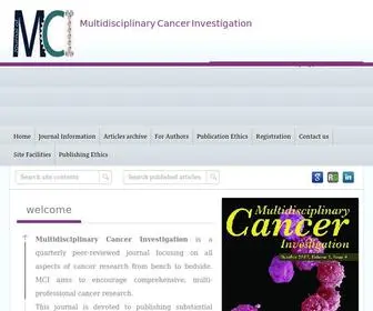 Mcijournal.com(Multidisciplinary Cancer Investigation) Screenshot