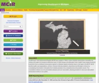 Mcir.org(Improving Healthcare in Michigan) Screenshot