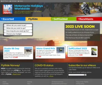 Mcitours.com(Motorcycle Tours and Holidays Worldwide plus MotoGP in Europe) Screenshot