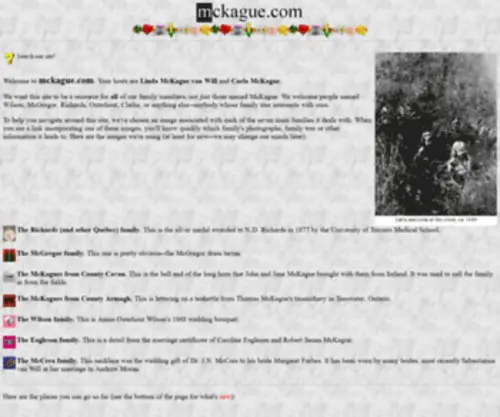 Mckague.com(Genealogy) Screenshot