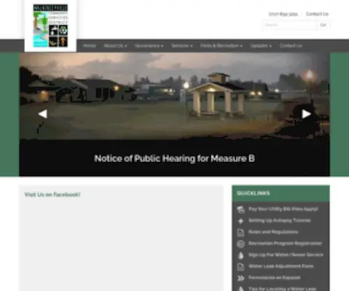 Mckinleyvillecsd.com(McKinleyville Community Services District) Screenshot