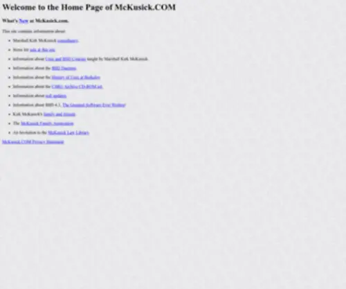 Mckusick.com(Home Page of) Screenshot