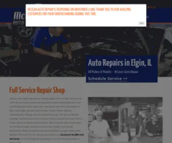 Mcleanautorepair.com(Auto Repair & Tire Shop in Elgin) Screenshot