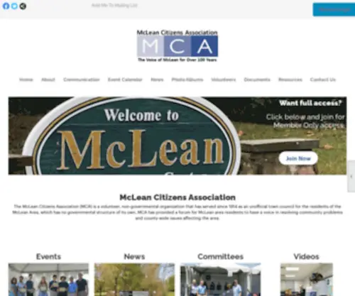 Mcleancitizens.org(McLean Citizens Association) Screenshot
