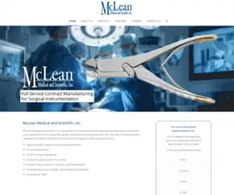 Mcleanmedical.com(Specializing in Manufacturing the Finest Surgical Instrumentation to Customers' Exact Specifications) Screenshot