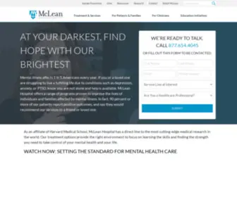 Mclean.org(Mental Health Treatment) Screenshot