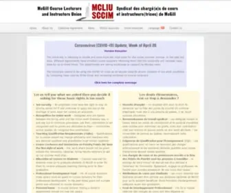 Mcliu.ca(MCLIU McGill Course Lecturers & Instructors Union) Screenshot