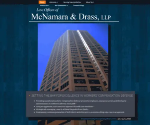 Mcnamaradrass.com(Workers' compensation defense attorneys southern California) Screenshot