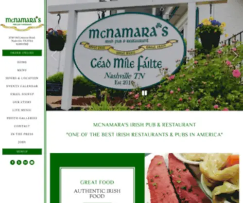 Mcnamarasirishpub.com(McNamara's Irish Pub) Screenshot