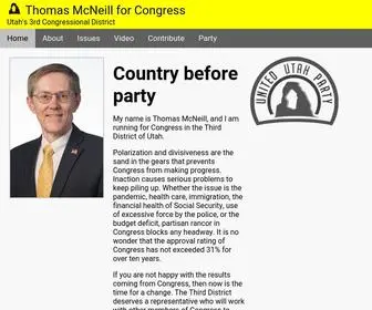 Mcneillforutah.com(Thomas McNeill for Congress) Screenshot