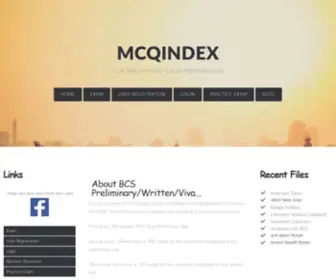 Mcqindex.com(BCS is the most competitive exam in Bangladesh. Preliminary) Screenshot