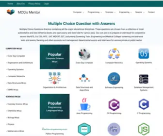 MCQsmentor.com(MCQ's Mentor) Screenshot