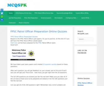 MCQSPK.com(The Biggest Website of MCQs in Pakistan. FREE Practice for Govt Jobs Tests) Screenshot