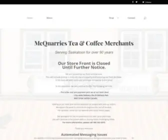 Mcquarries.ca(McQuarries Tea & Coffee Merchants "On Broadway") Screenshot