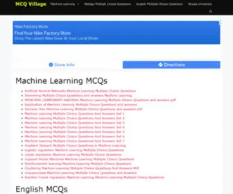 MCqvillage.in(Machine Learning MCQ) Screenshot