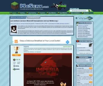 Mcserv.org(Serveur Minecraft. Liste des meilleurs serveurs français) Screenshot