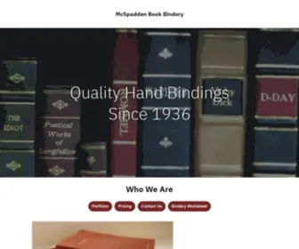 MCspaddenbookbindery.com(McSpadden Book Bindery) Screenshot