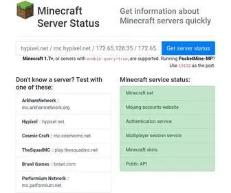 MCSRVstat.us(Minecraft Server Status) Screenshot