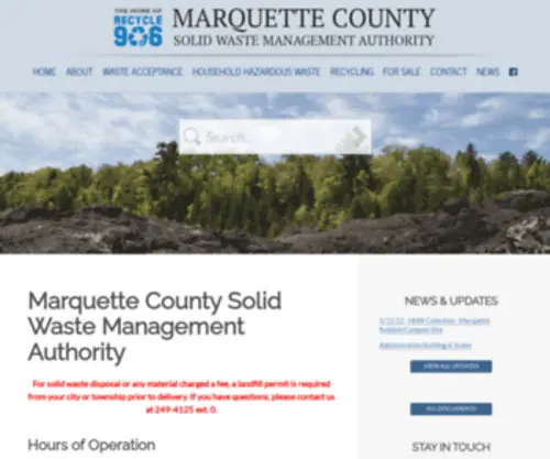 MCSwma.com(Marquette County Solid Waste Management Authority Marquette County Solid Waste Management Authority) Screenshot