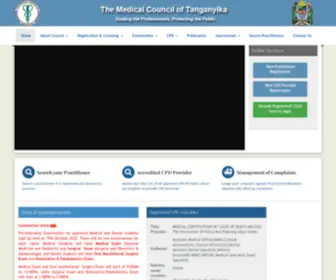MCT.go.tz(Medical Council of Tanganyika) Screenshot
