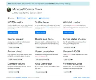 Mctools.org(Minecraft Server Tools) Screenshot