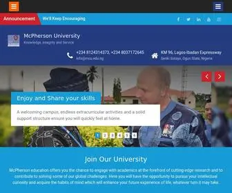 Mcu.edu.ng(McPherson University) Screenshot