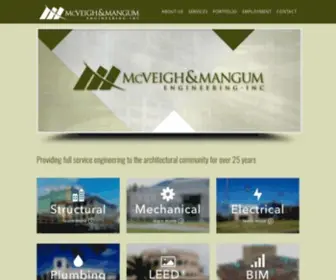 Mcveighmangum.com(Providing full service engineering to the architectural community for over 20 years) Screenshot