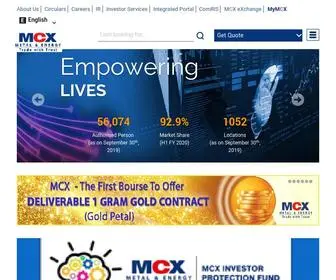 Mcxindia.com(The Multi Commodity Exchange of India Limited (MCX)) Screenshot