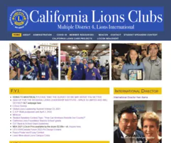 MD4Lions.org(Multiple District 4 California Lions) Screenshot