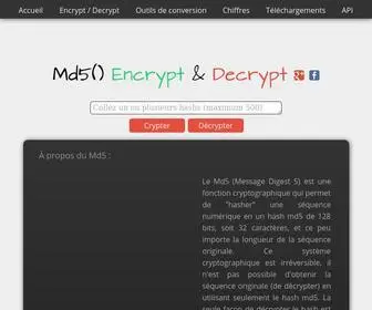 MD5Decrypt.net(Md5 Decryption & Encryption Gratuite) Screenshot