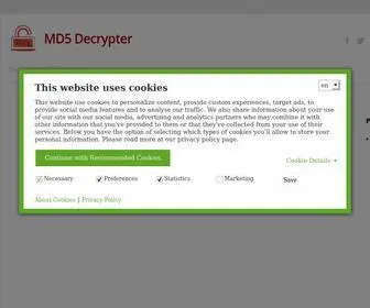 MD5Decrypter.com(MD5 Decrypter.com) Screenshot