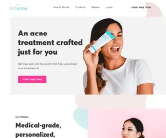 Mdacne.com(Get Clear Skin with a Custom Acne Treatment) Screenshot